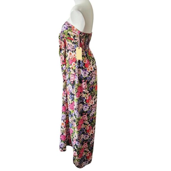 Band of Gypsies Pink and Black Halter Maxi Dress Resort Wear - Picture 5 of 11